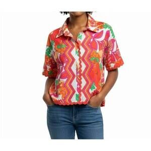 NEW MAHILA mari short sleeve blouse in multi
